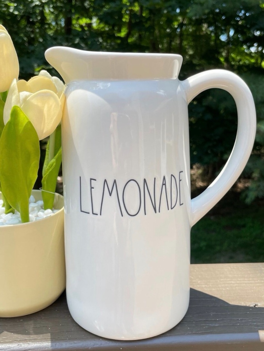 NEW Rae Dunn LEMONADE Ceramic Pitcher White Serveware - Picture 3 of 3
